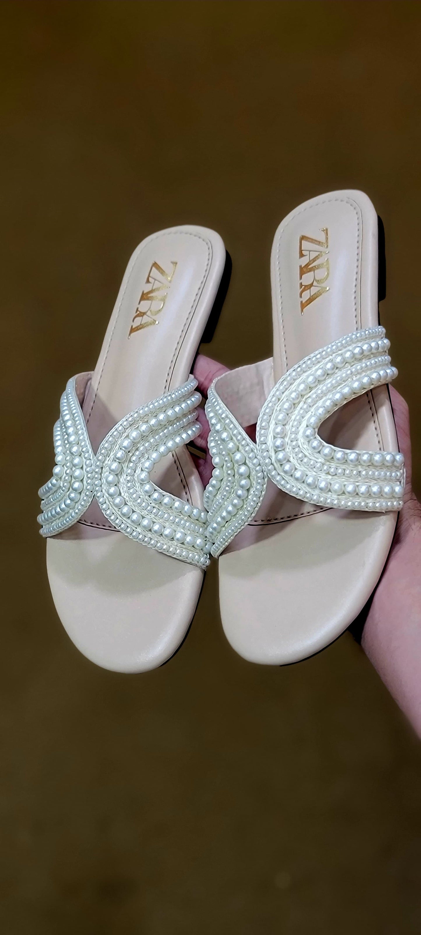 Zara Pearls Slippers