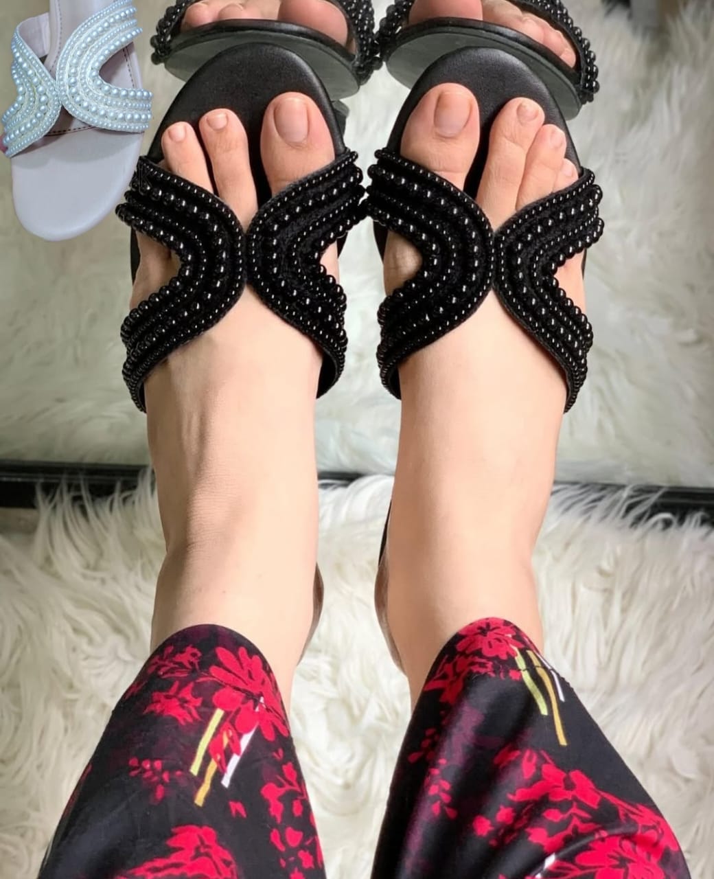 Zara Pearls Slippers