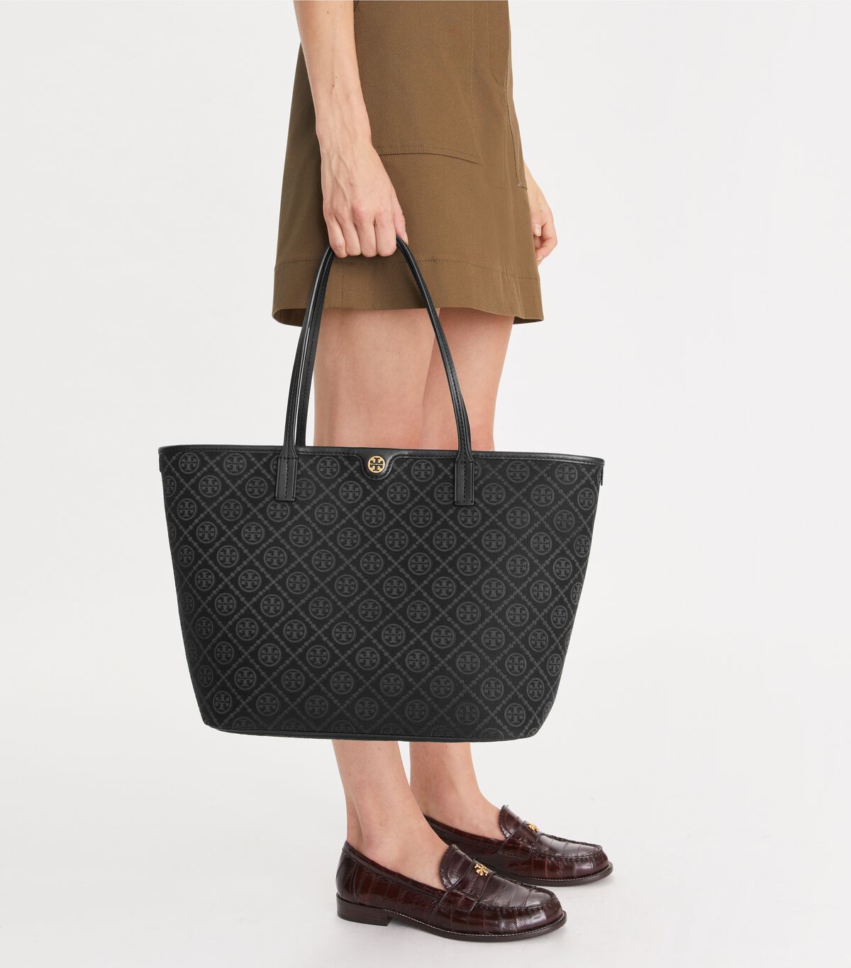 T Monogram Zip Tote