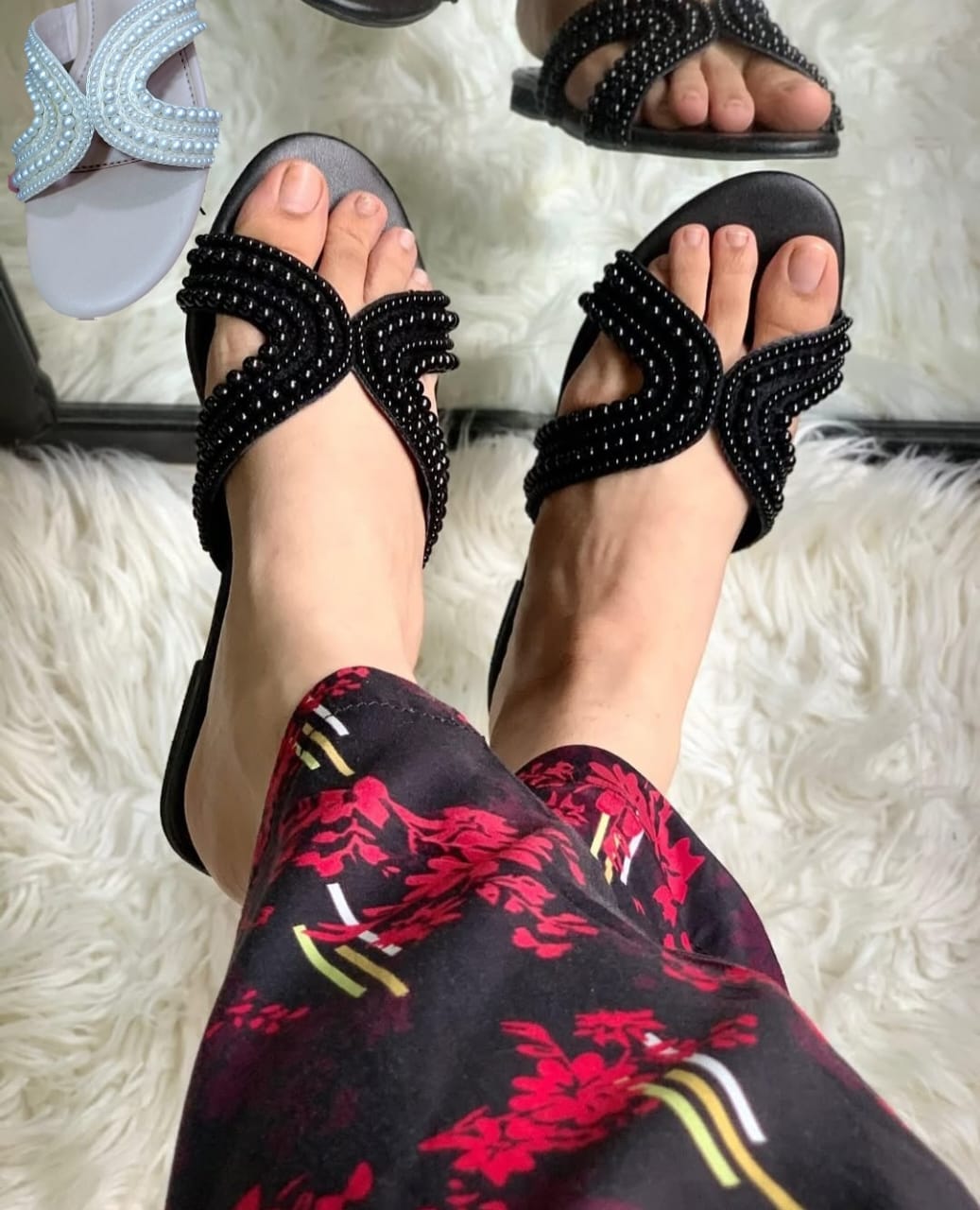 Zara Pearls Slippers