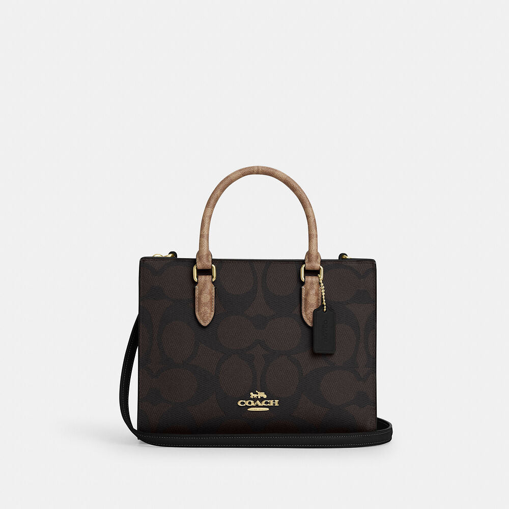 Coach Maggie Small Tote Bag In Blocked Signature Canvas