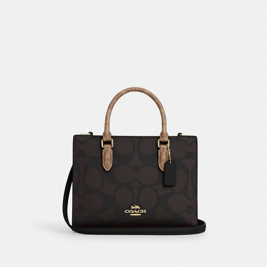Coach Maggie Small Tote Bag In Blocked Signature Canvas