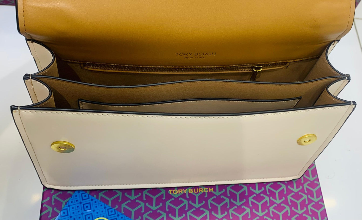 Tory Burch Leather Miller Flap Shoulder Bag