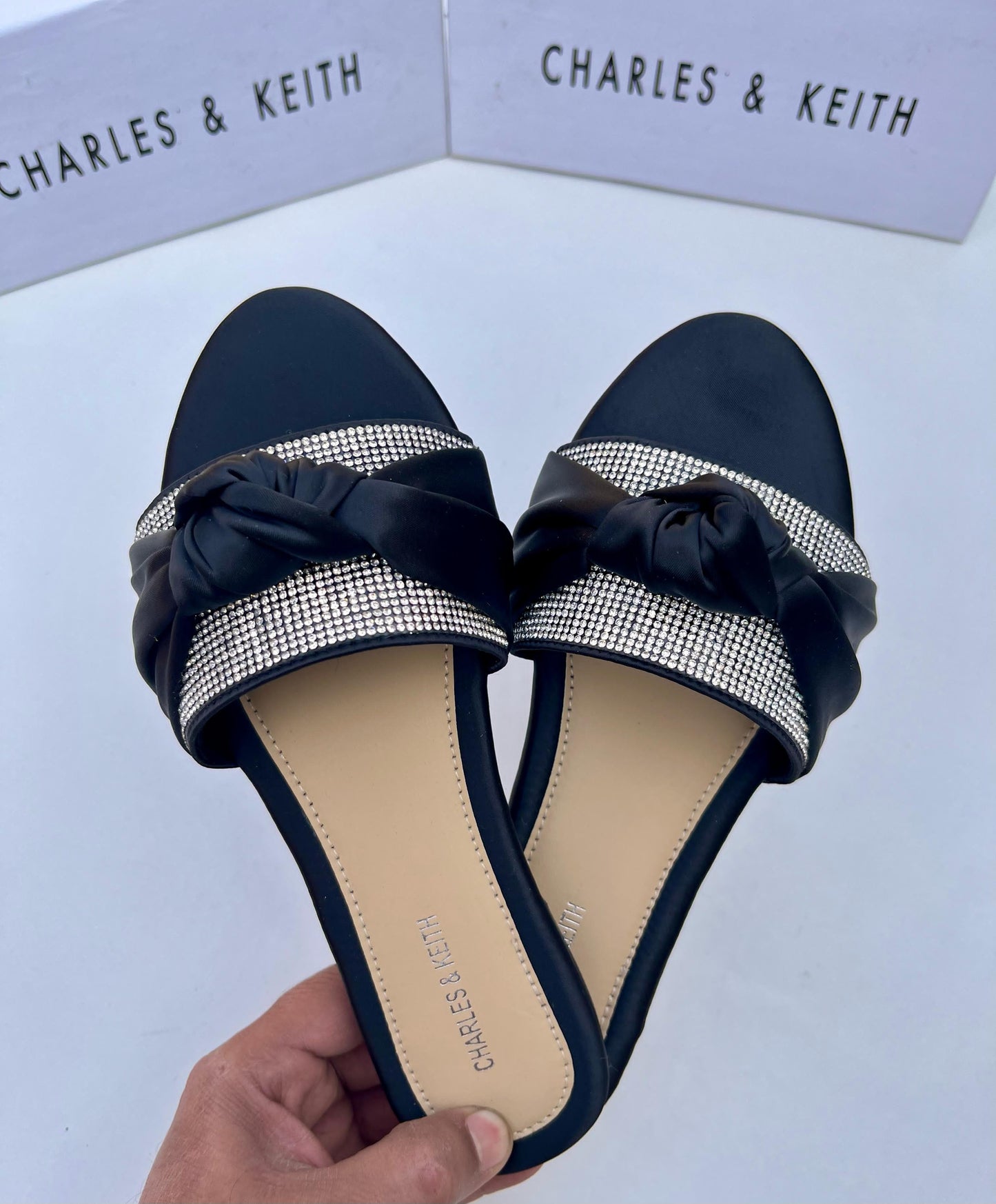 Charles & Keith Mesh Bow Slippers