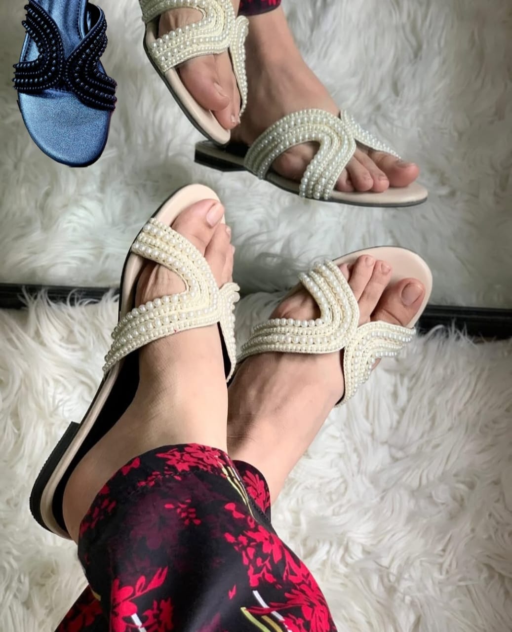 Zara Pearls Slippers