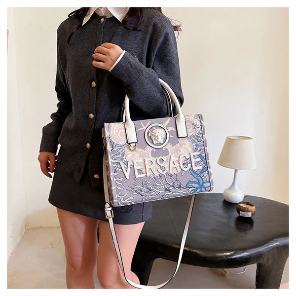 VERSACE Barocco Sea Canvas Tote Bag