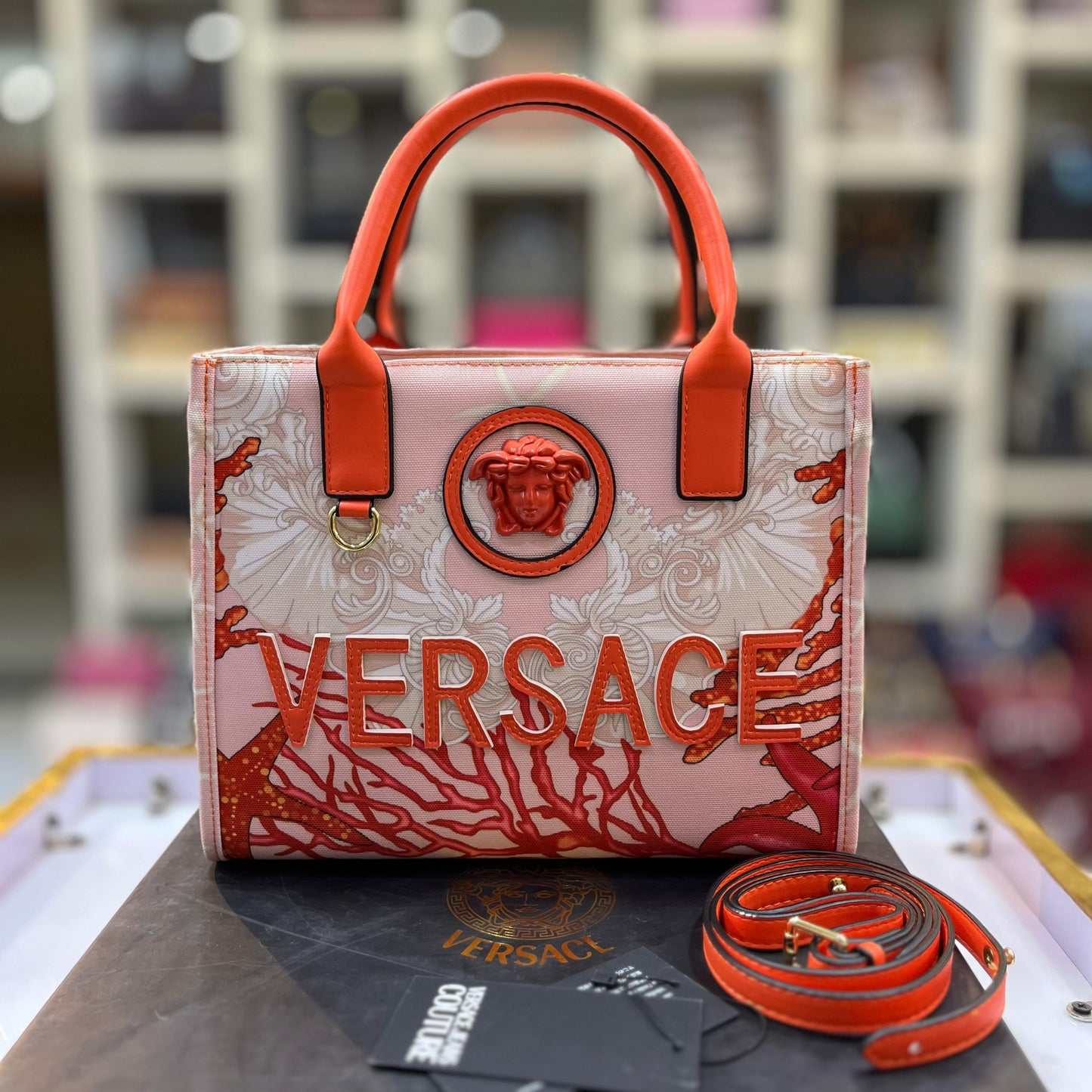 VERSACE Barocco Sea Canvas Tote Bag