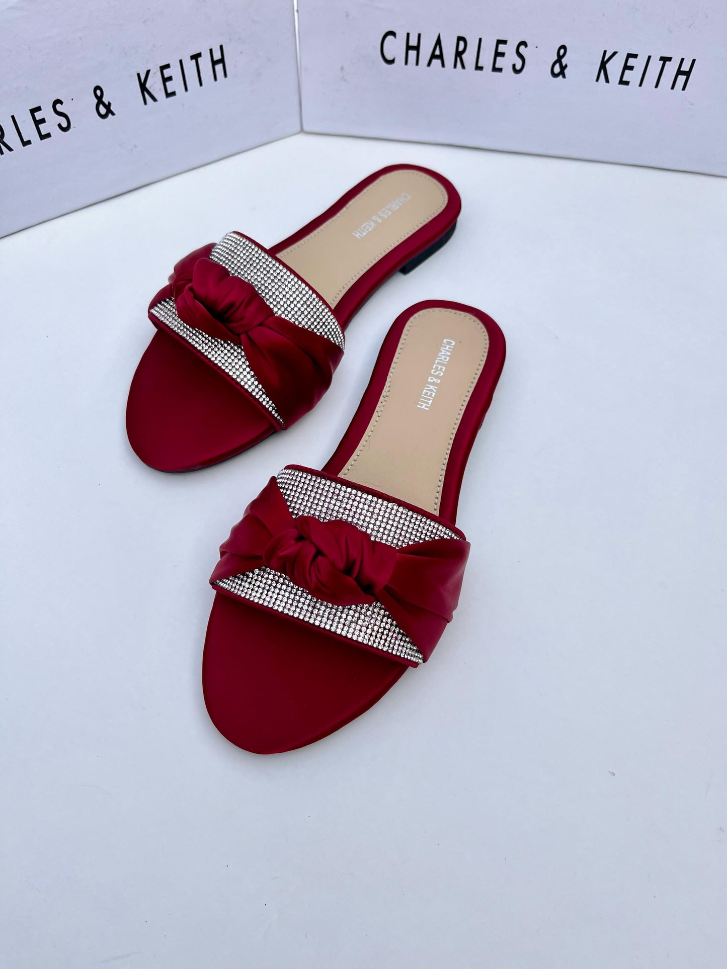 Charles & Keith Mesh Bow Slippers