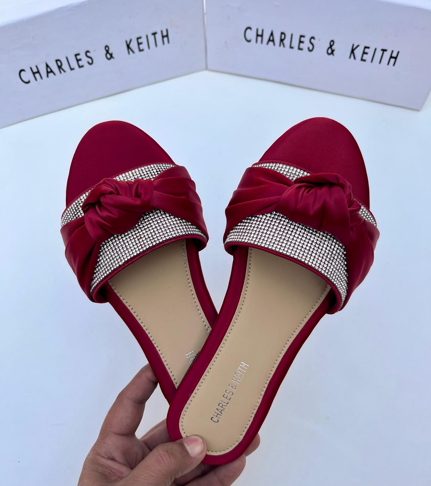 Charles & Keith Mesh Bow Slippers