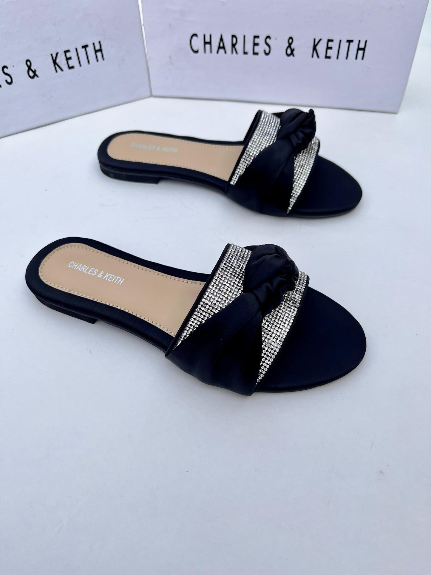 Charles & Keith Mesh Bow Slippers