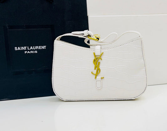 YSL Crocodile Texture Hobo Bag