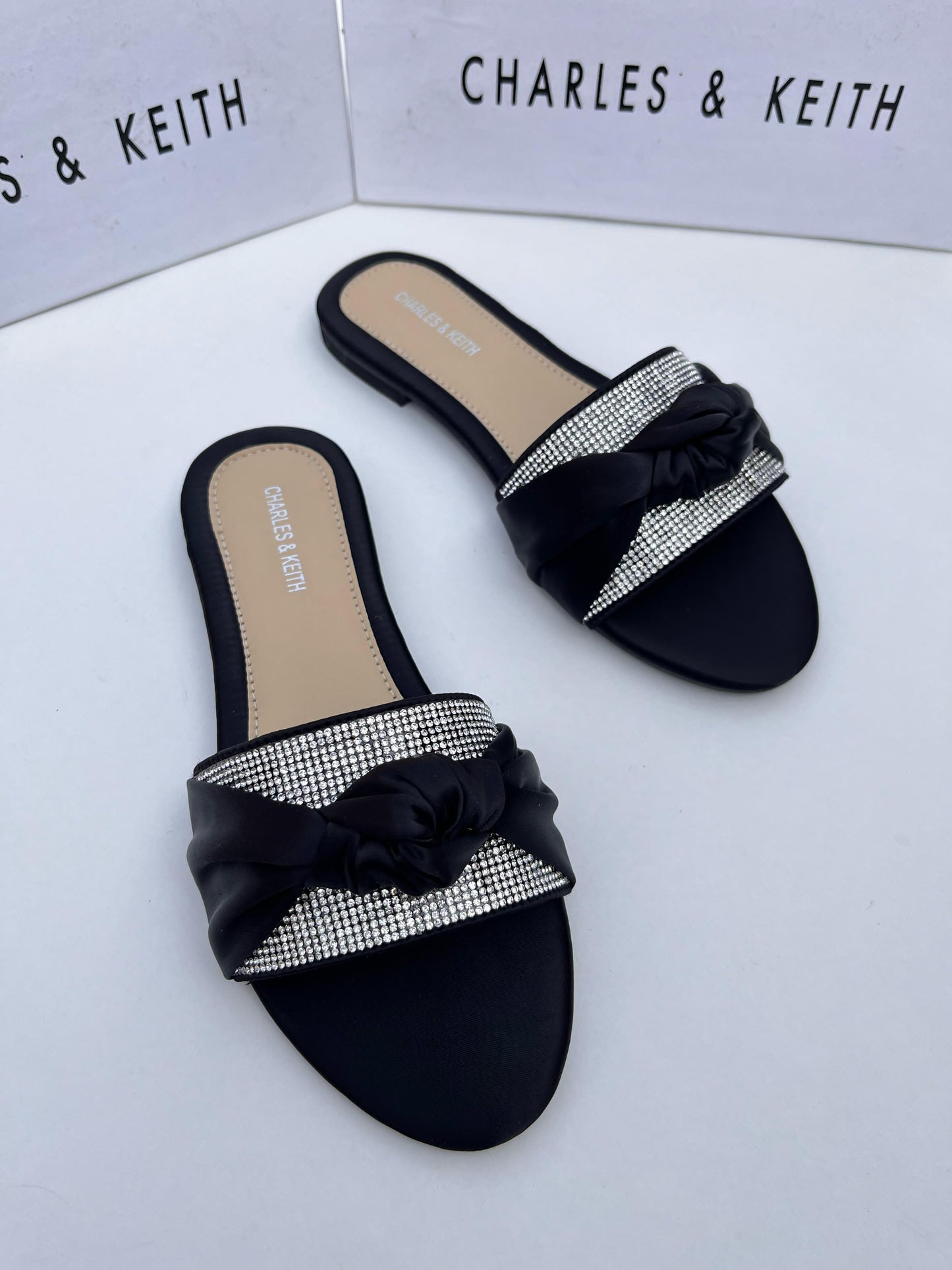 Charles & Keith Mesh Bow Slippers