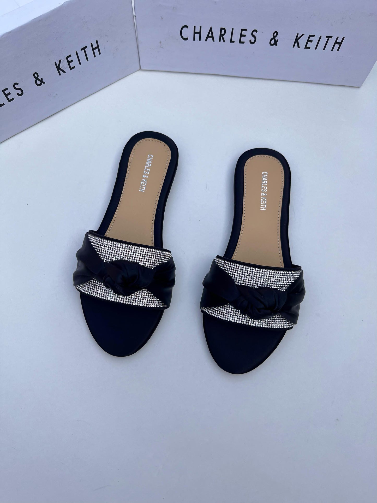 Charles & Keith Mesh Bow Slippers