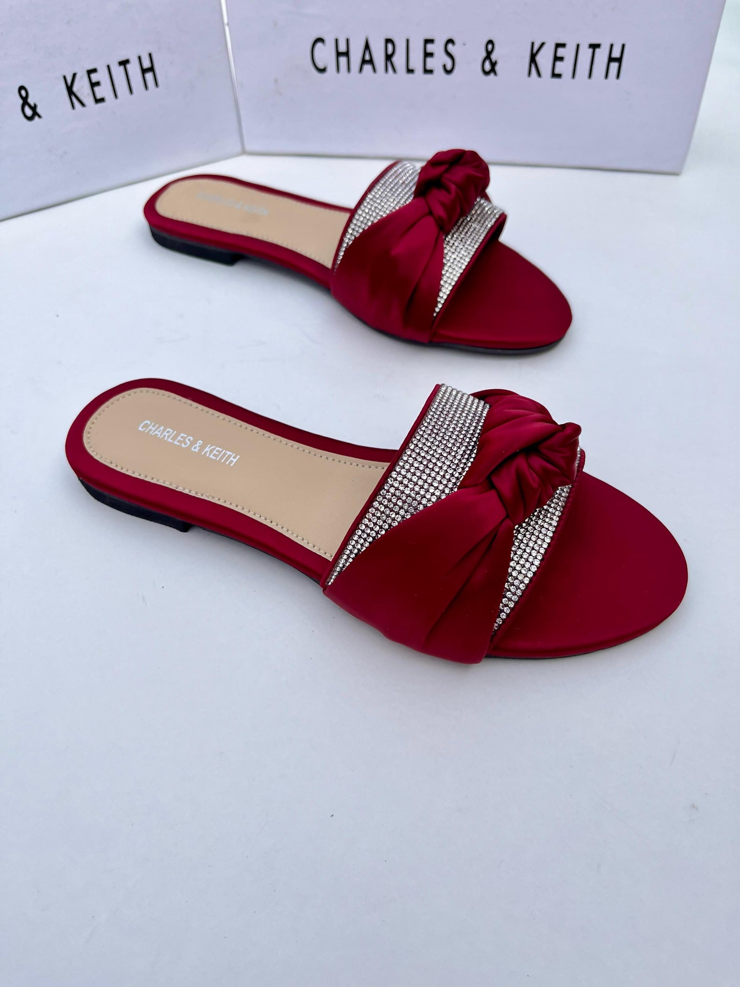 Charles & Keith Mesh Bow Slippers