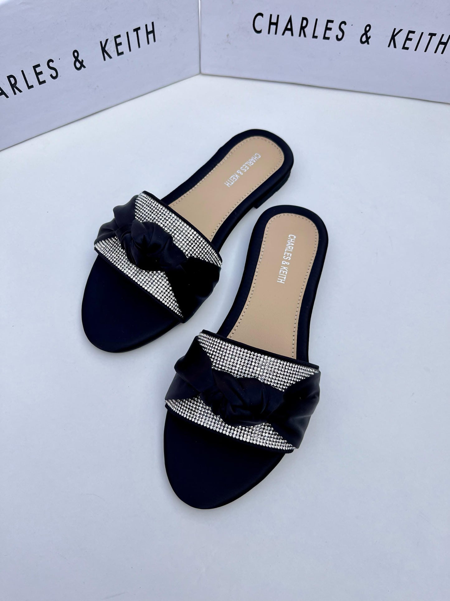 Charles & Keith Mesh Bow Slippers