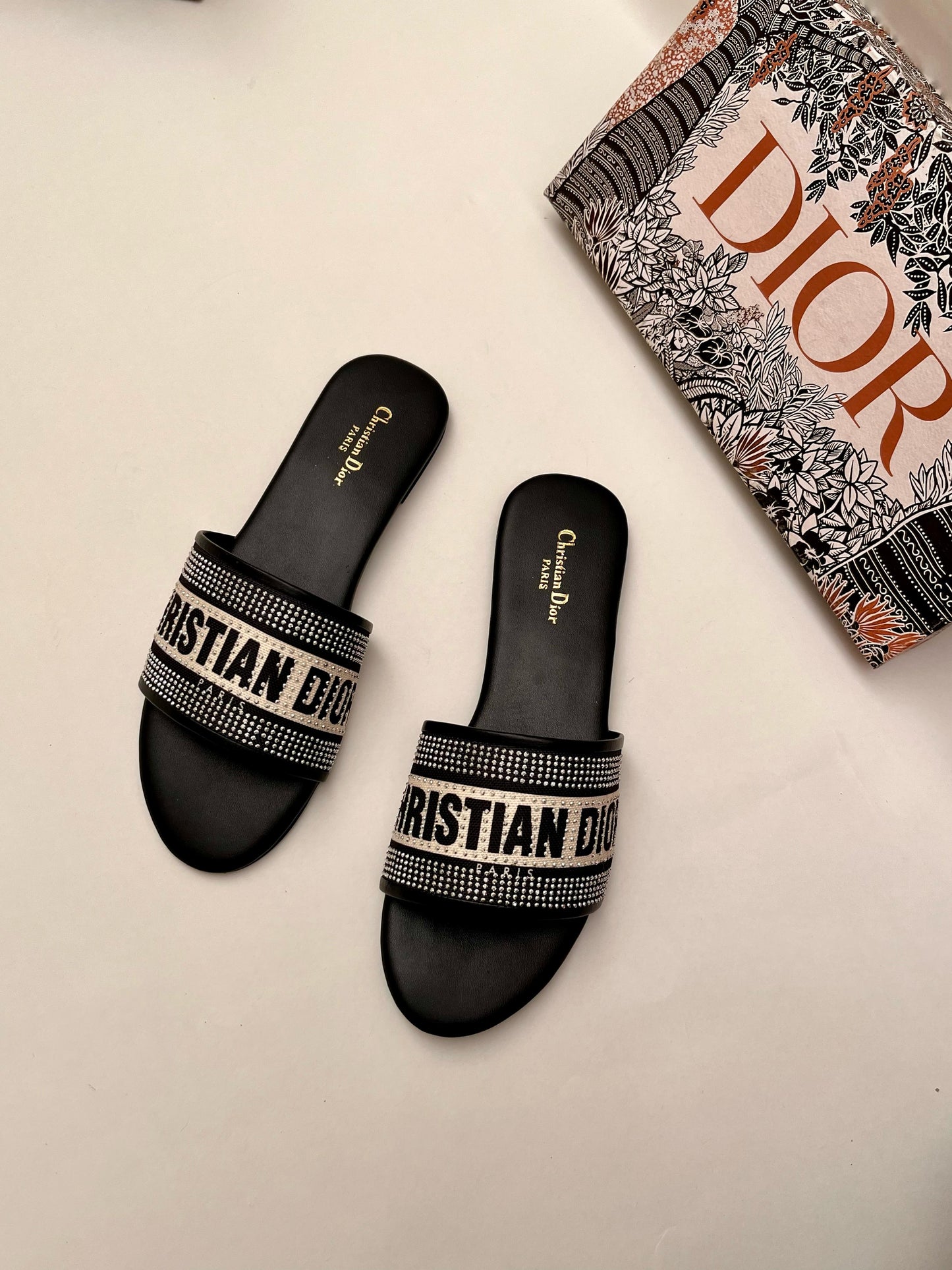 Christian Dior Strass Stone Slippers