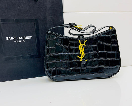 YSL Crocodile Texture Hobo Bag