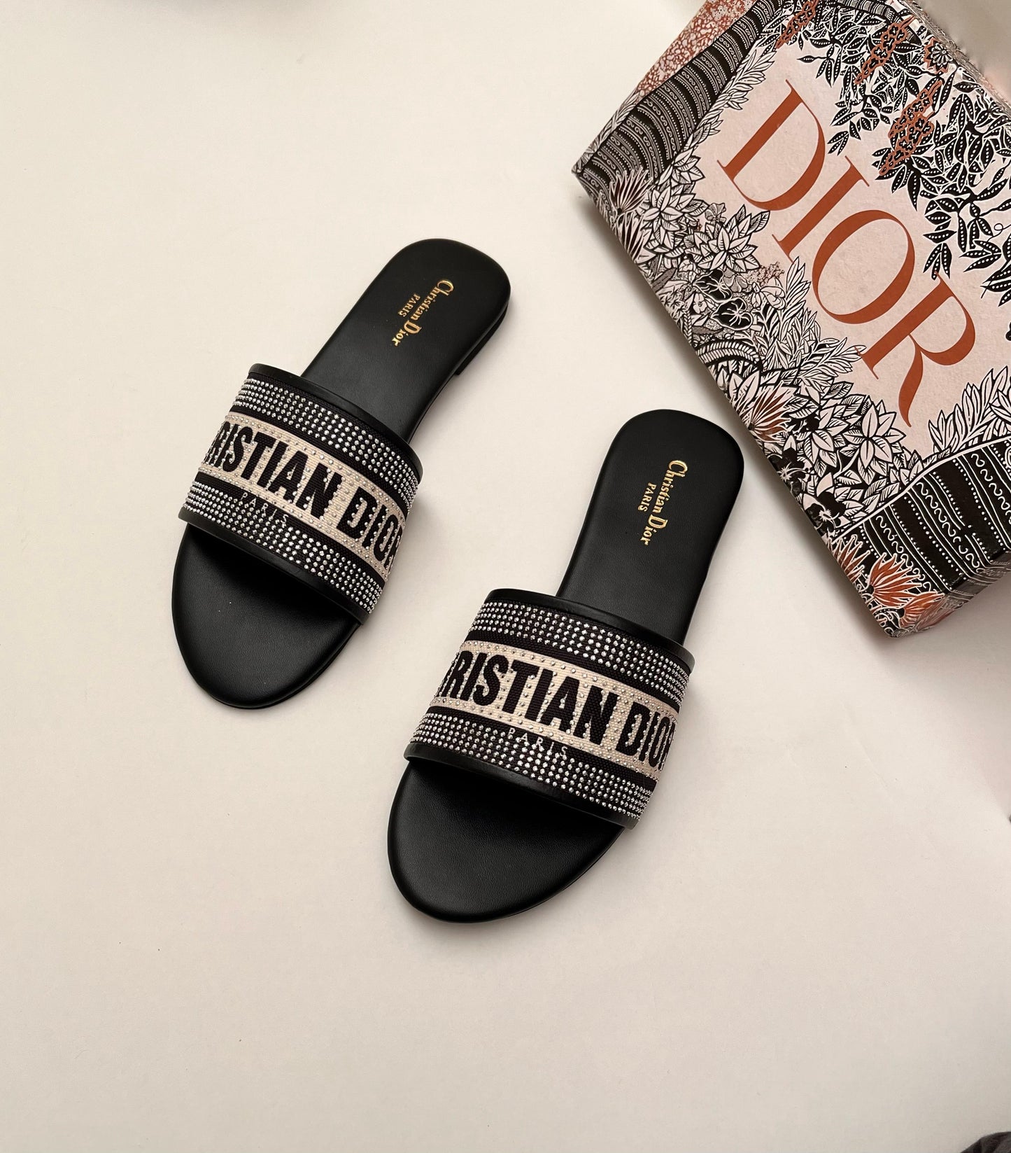 Christian Dior Strass Stone Slippers