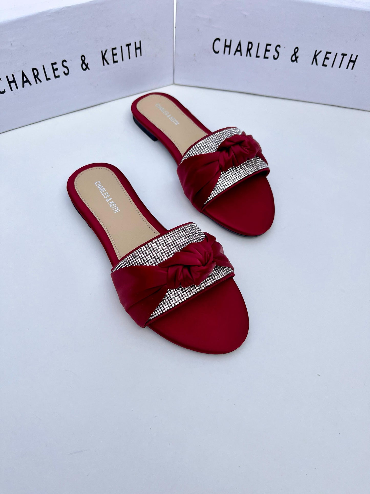 Charles & Keith Mesh Bow Slippers