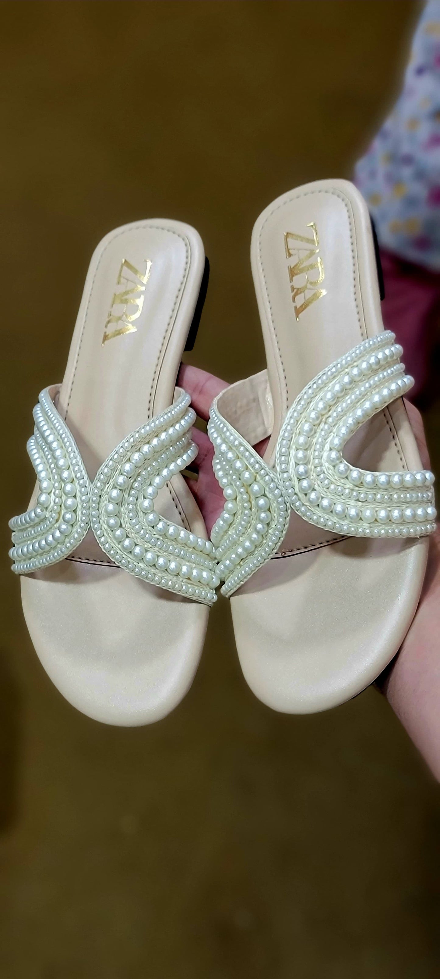 Zara Pearls Slippers
