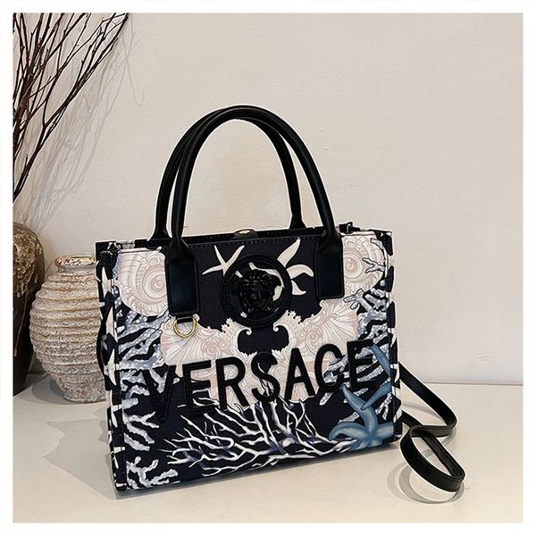 VERSACE Barocco Sea Canvas Tote Bag