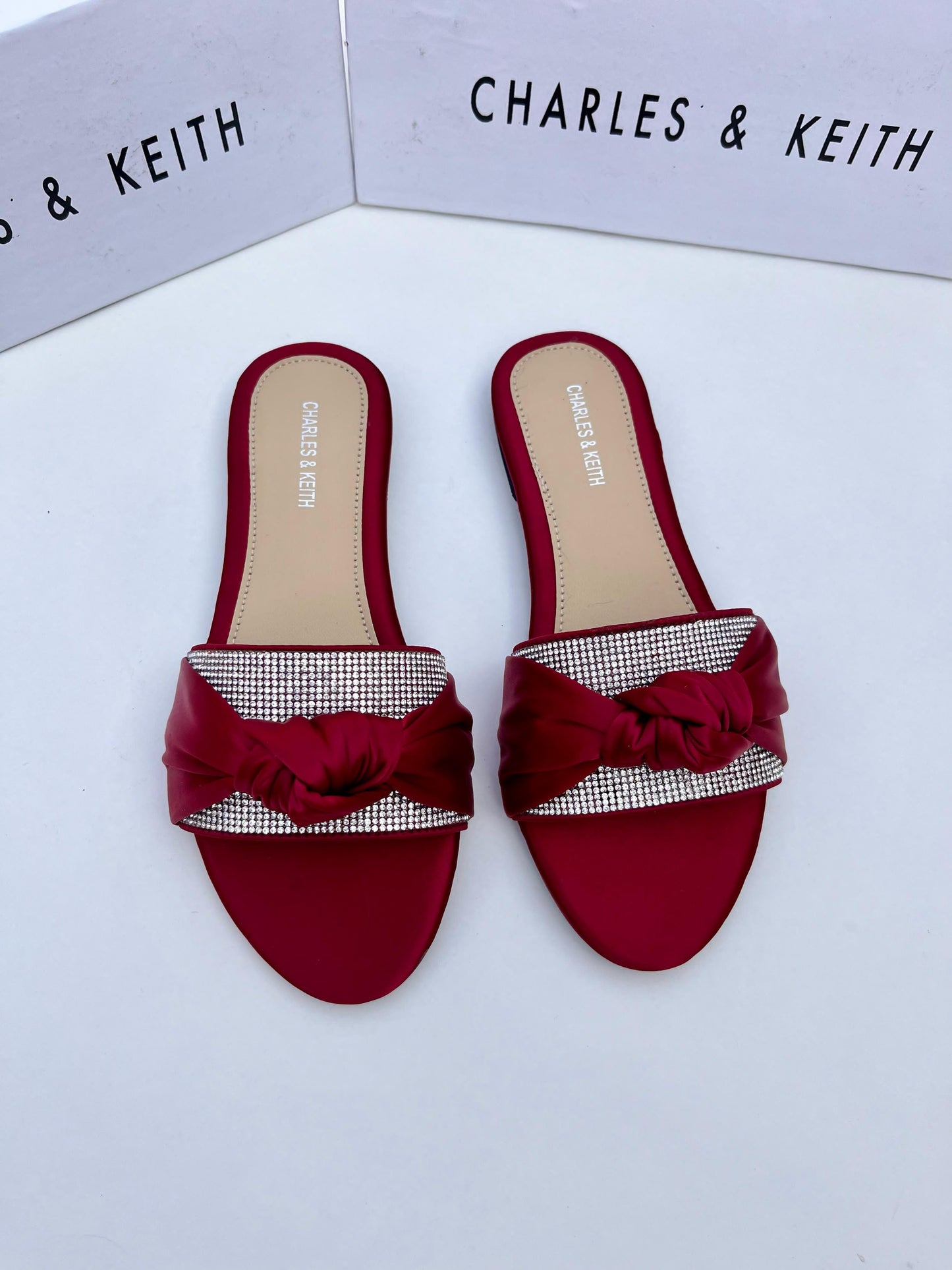 Charles & Keith Mesh Bow Slippers