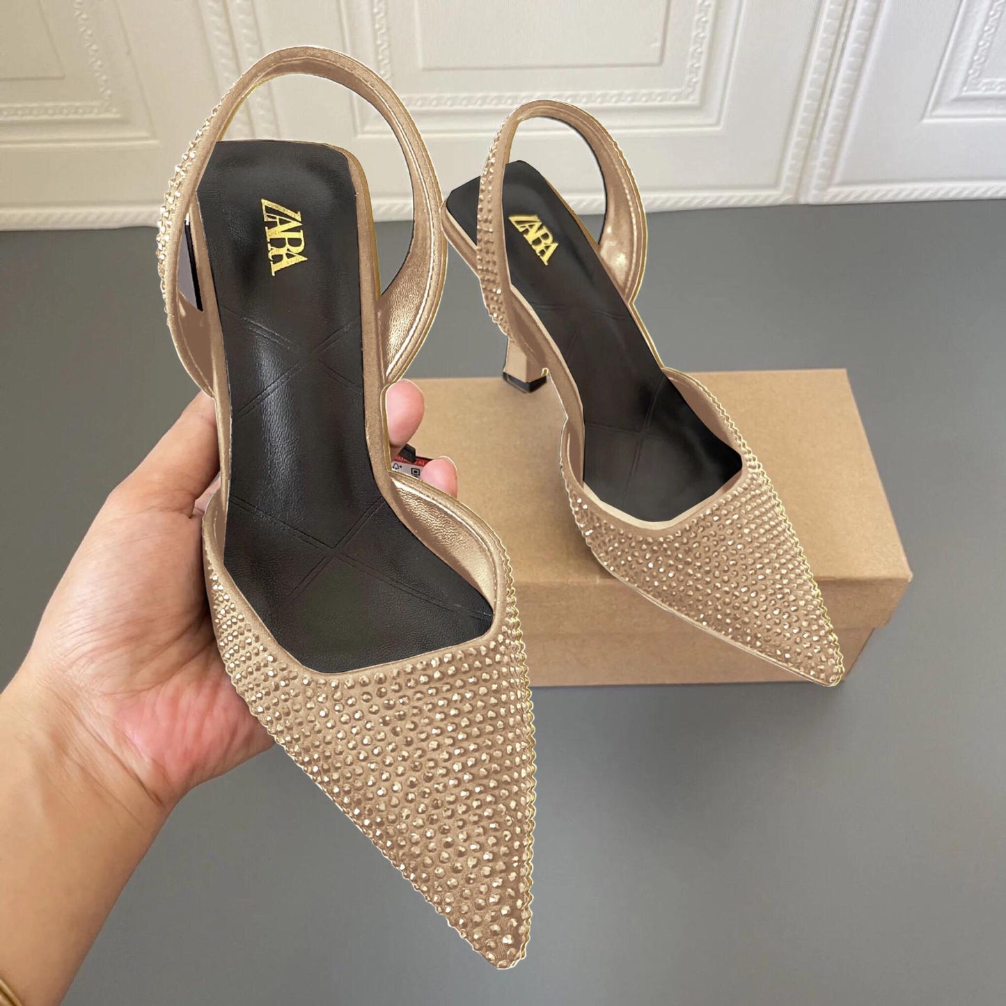 Zara Stone Heels