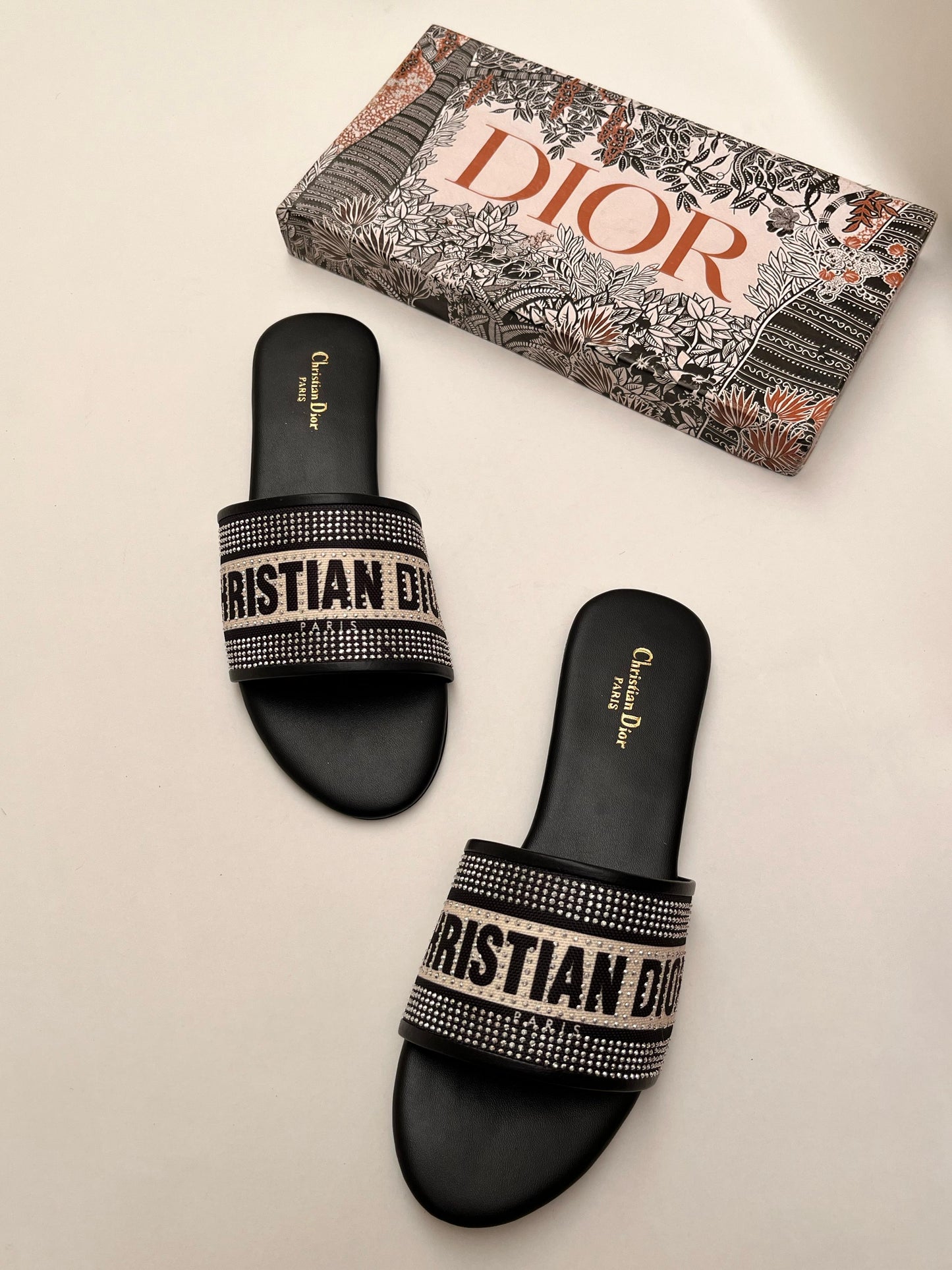 Christian Dior Strass Stone Slippers