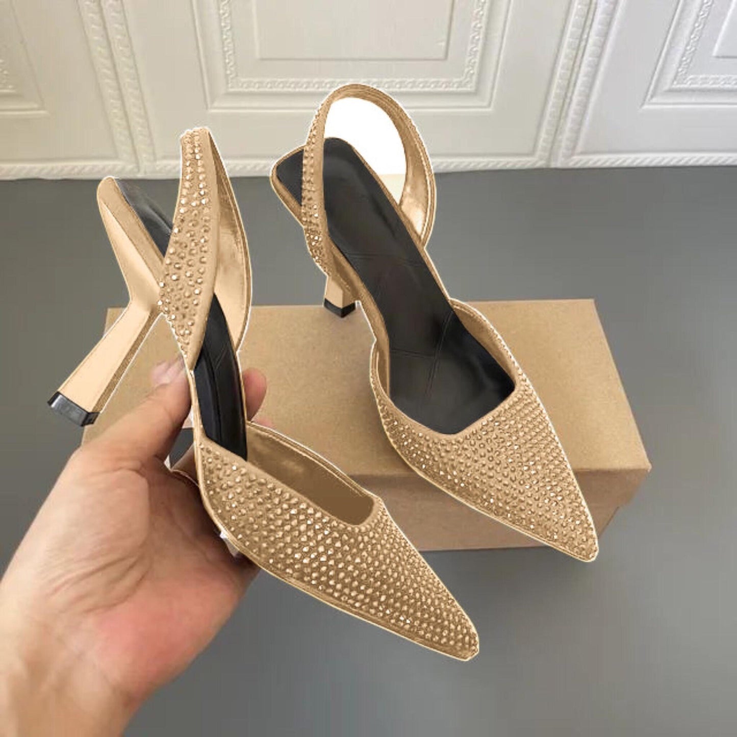 Zara Stone Heels