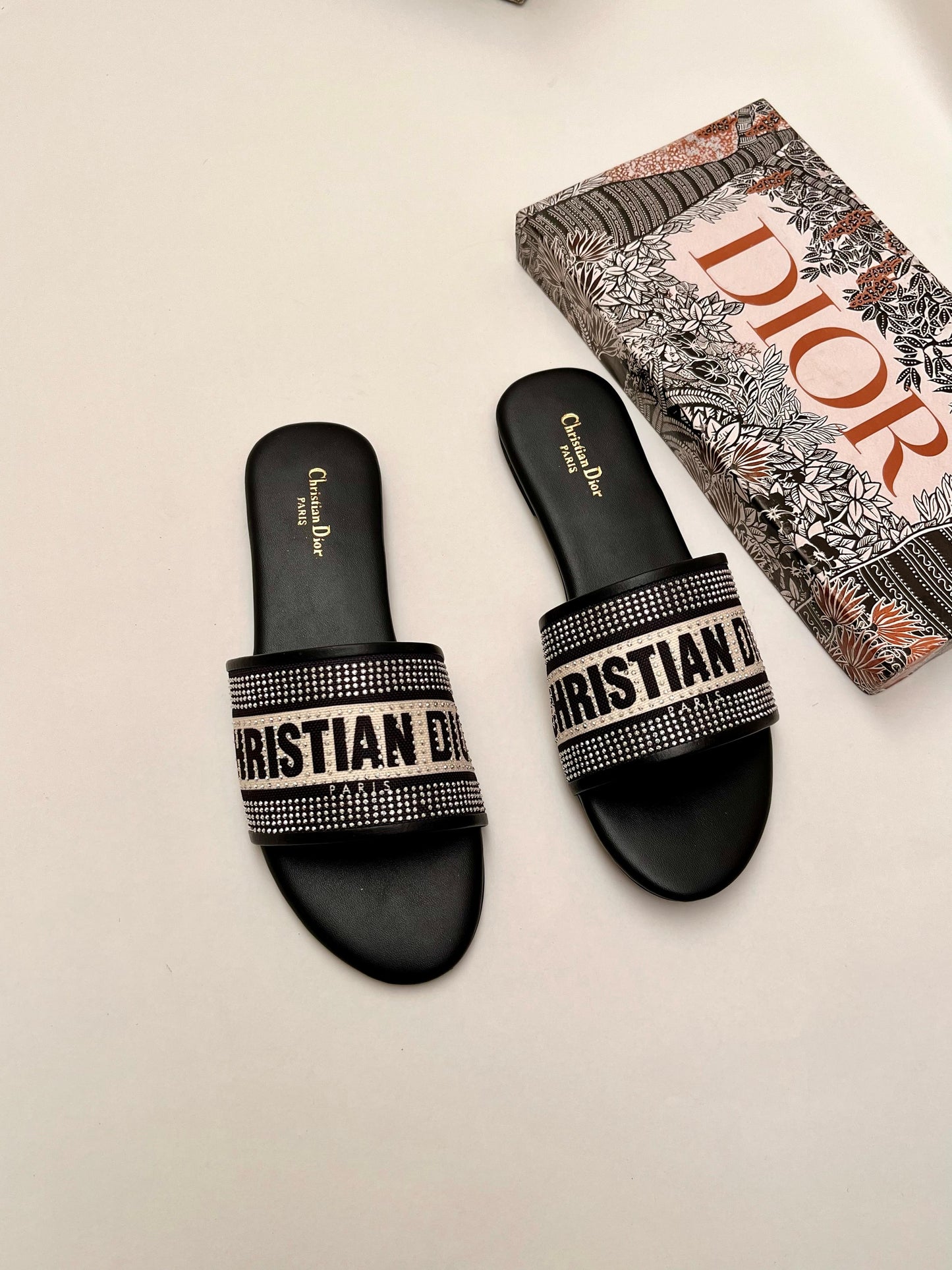 Christian Dior Strass Stone Slippers