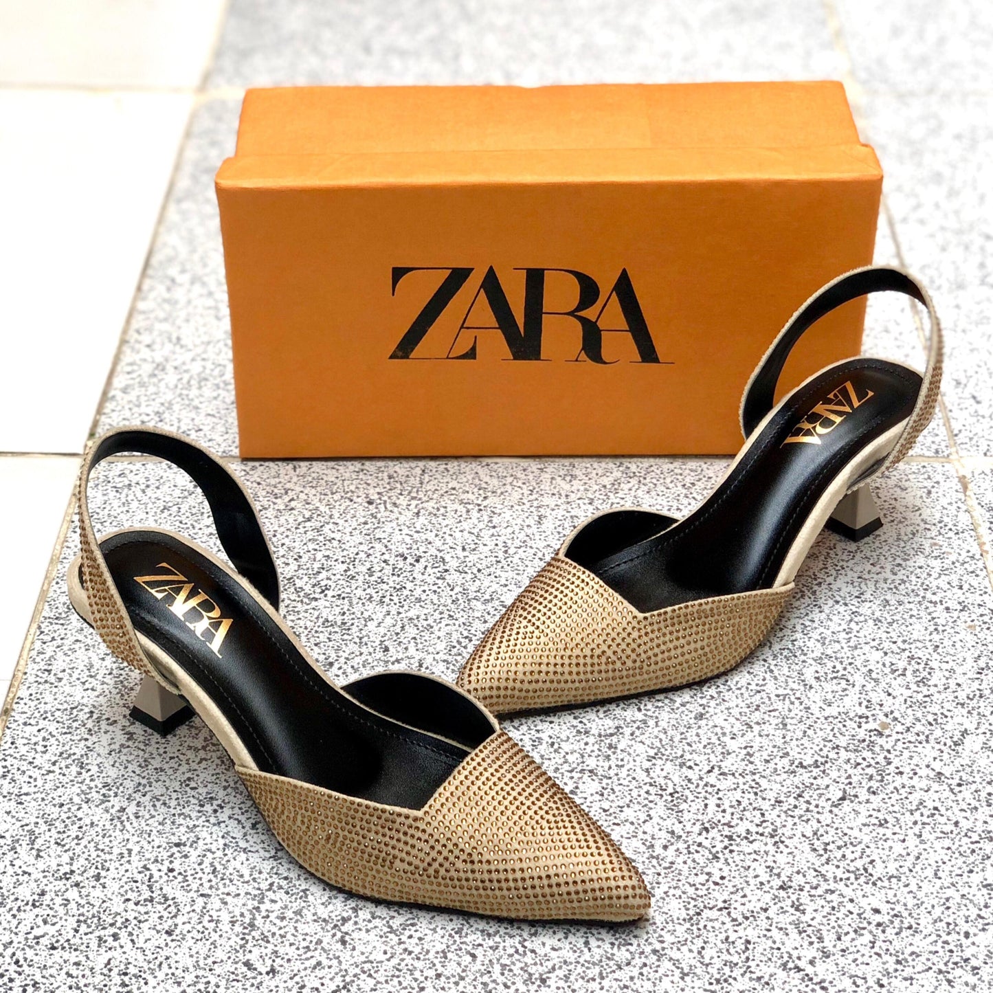 Zara Stone Heels