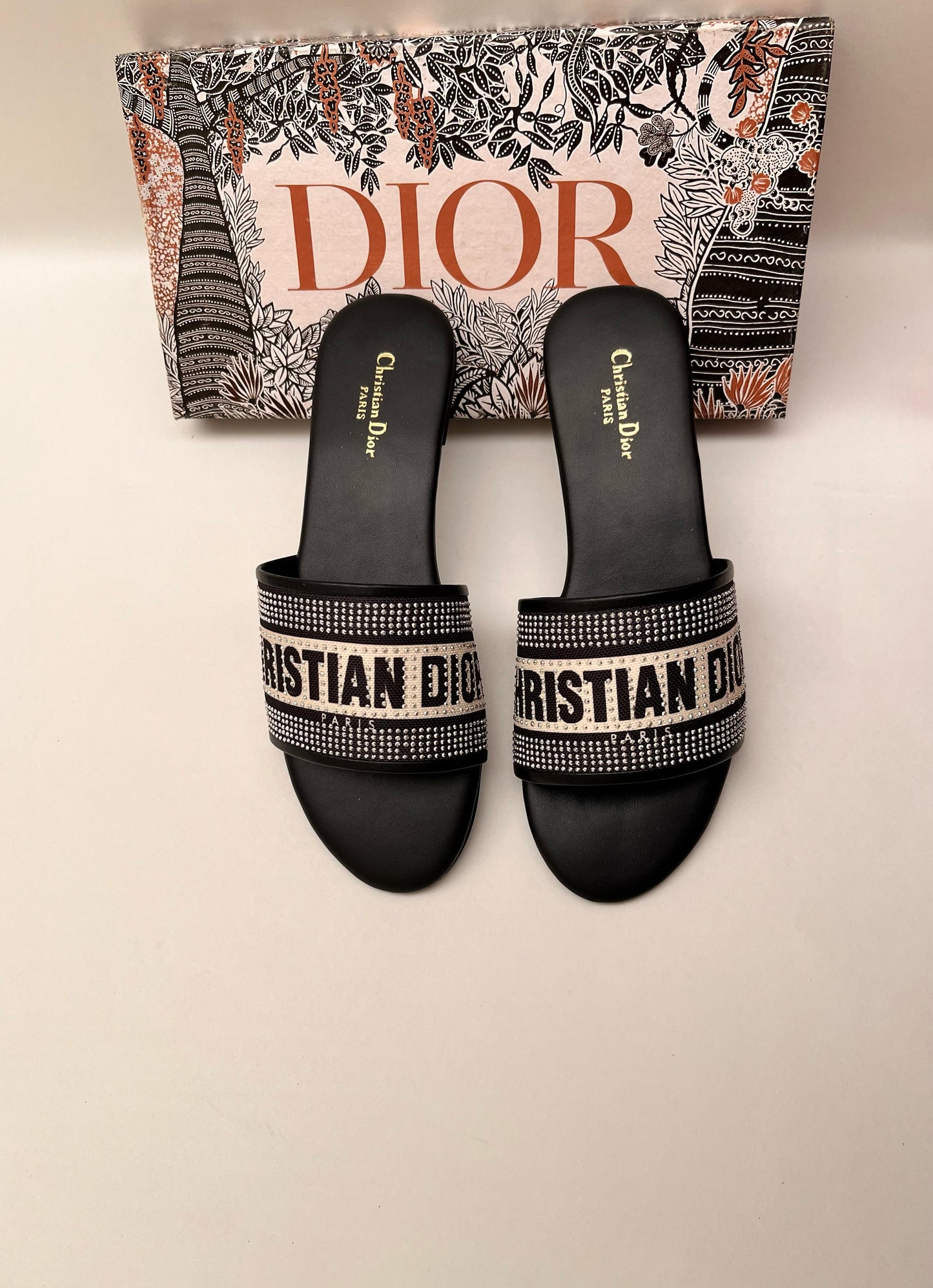 Christian Dior Strass Stone Slippers