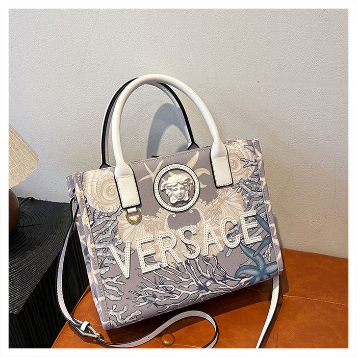 VERSACE Barocco Sea Canvas Tote Bag