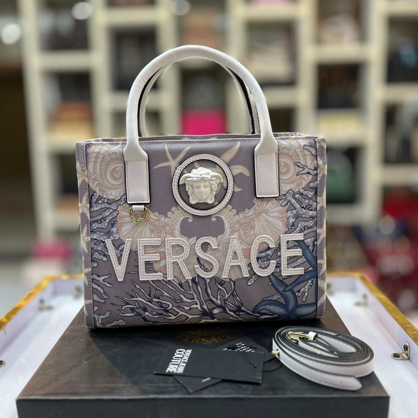 VERSACE Barocco Sea Canvas Tote Bag