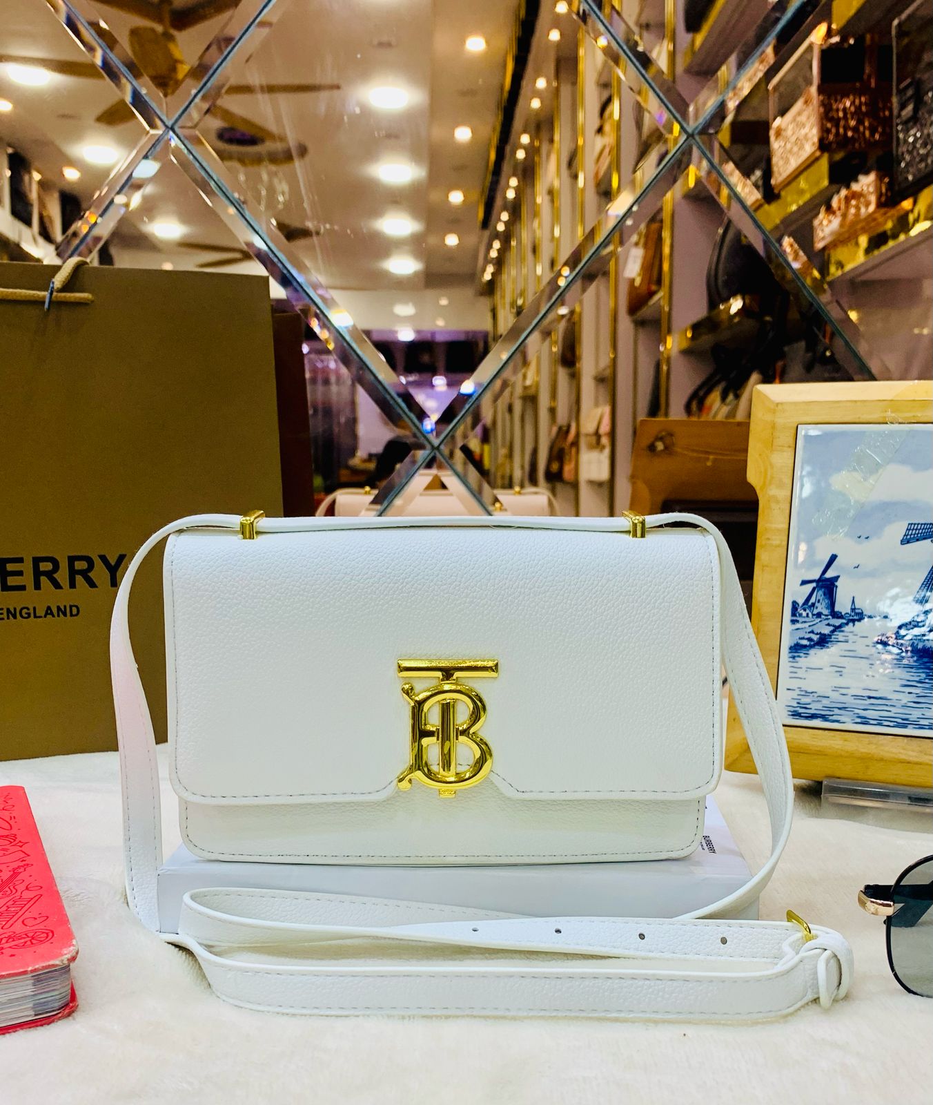 Burberry Leather Crossbody TB Bag