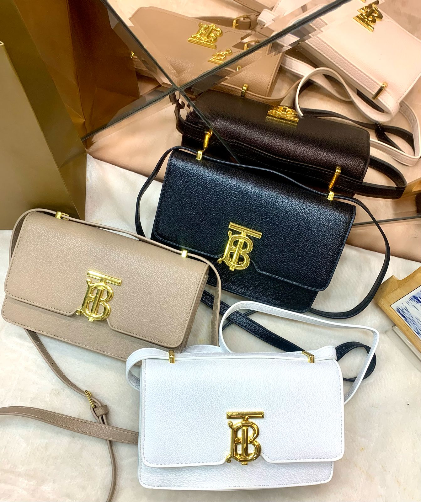 Burberry Leather Crossbody TB Bag