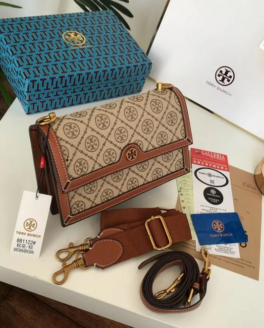 Tory Burch-T Monogram Jacquard Shoulder Bag
