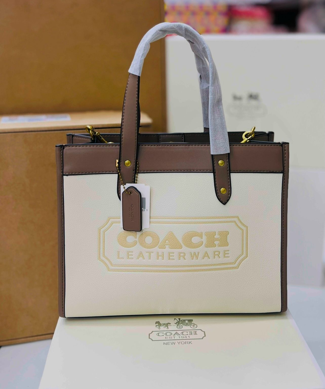 Field Tote 22 In Colorblock With Coach Badge