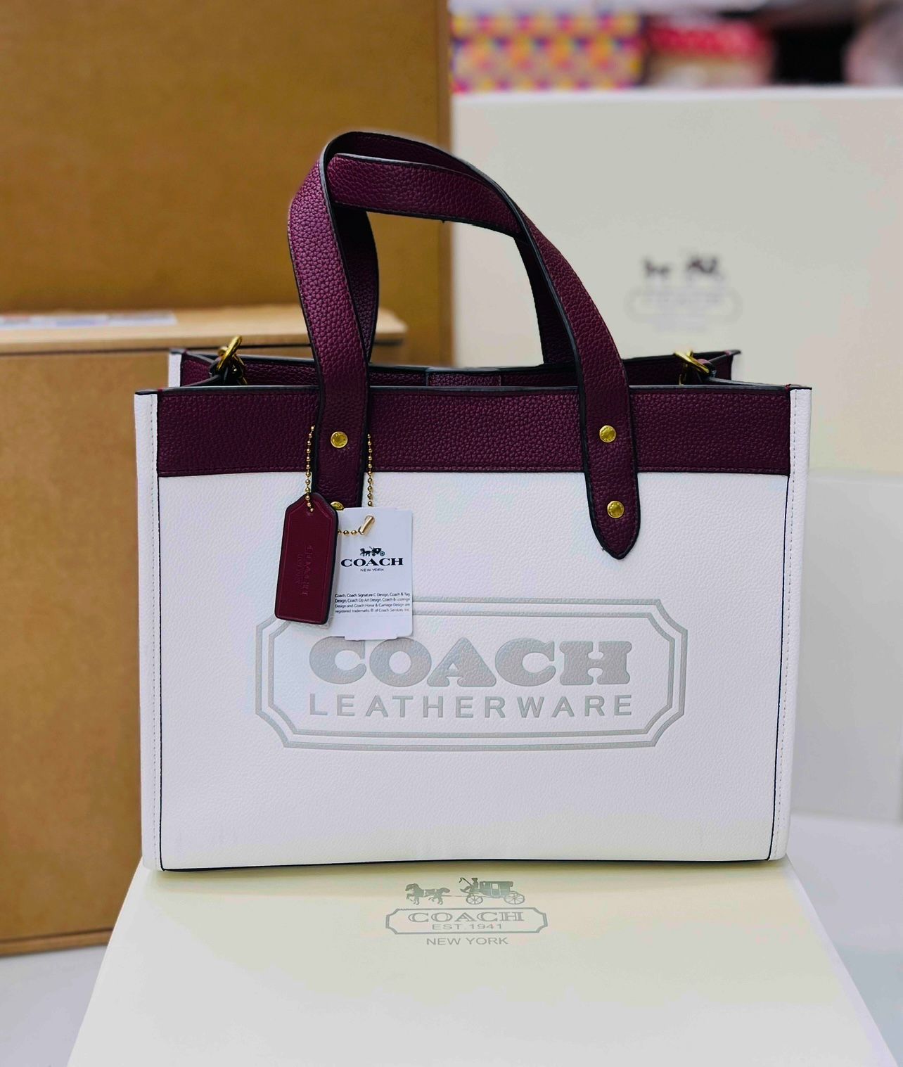 Field Tote 22 In Colorblock With Coach Badge