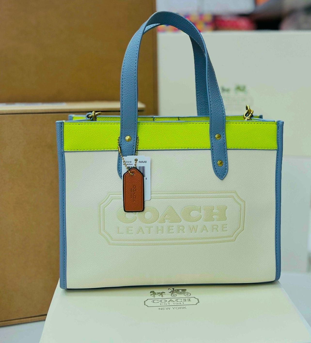 Field Tote 22 In Colorblock With Coach Badge