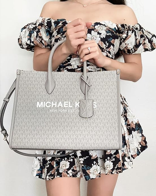 Michael Kors Mirella East West Medium Tote Pearl Grey